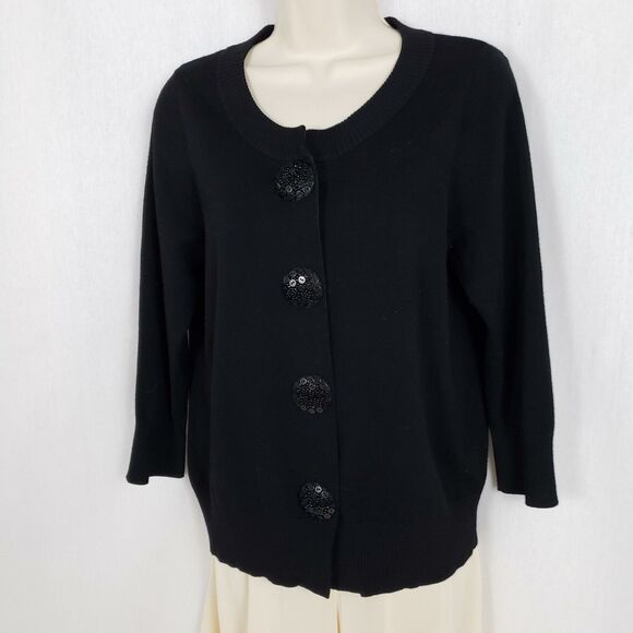 Colour Works Snap Front Sweater Medium Embellished Snaps Vintage - Picture 2 of 11